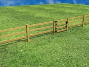 wooden fence high detail 3D Model