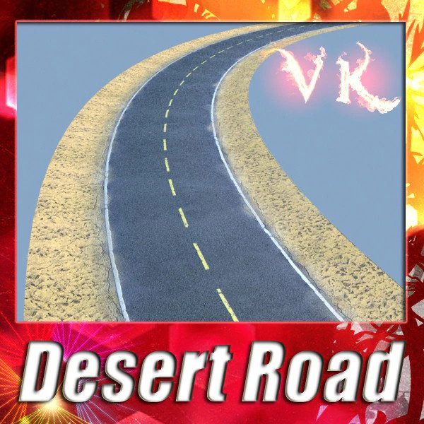 realistic desert road high resolution 3D Model .c4d .max .obj .3ds .fbx .stl .blend