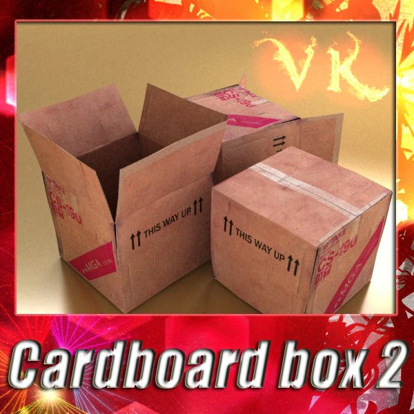 photoreal cardboard carton high res 3D Model .c4d .max .obj .3ds .fbx .stl .blend 