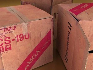 photoreal cardboard carton high res 3D Model