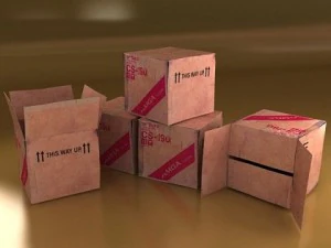 photoreal cardboard carton high res 3D Model