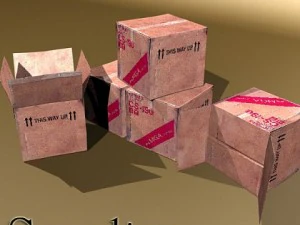 photoreal cardboard carton high res 3D Model