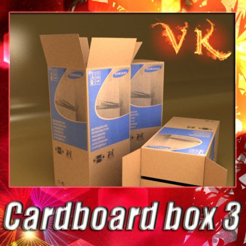 photorealistic cardboard box high res Model 3D .c4d .max .obj .3ds .fbx .stl .blend 