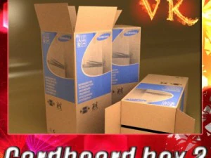 photorealistic cardboard box high res 3D Model