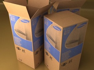photorealistic cardboard box high res Model 3D