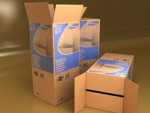 photorealistic cardboard box high res Model 3D