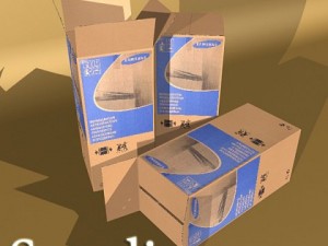 photorealistic cardboard box high res Model 3D