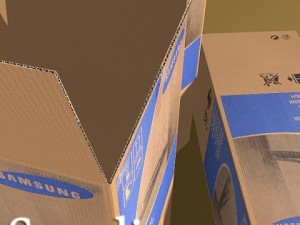 photorealistic cardboard box high res Model 3D