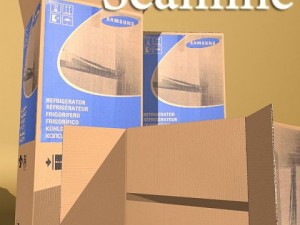 photorealistic cardboard box high res Model 3D