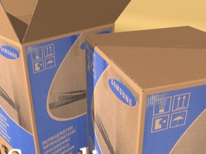 photorealistic cardboard box high res Model 3D