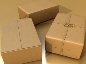 cardboard box wrapped in brown paper Modelo 3D