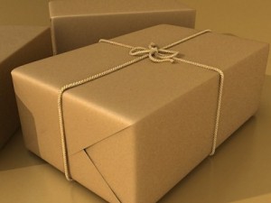 cardboard box wrapped in brown paper Modelo 3D