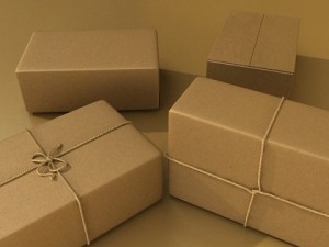 cardboard box wrapped in brown paper Modelo 3D