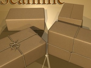cardboard box wrapped in brown paper Modelo 3D