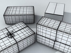 cardboard box wrapped in brown paper Modelo 3D