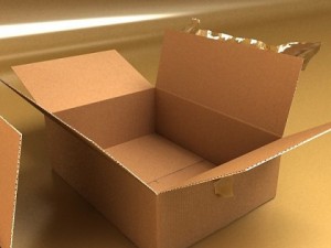 cardboard box with tape  mailing label 3D-Modell