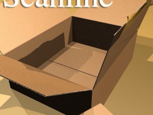 cardboard box with tape  mailing label 3D-Modell