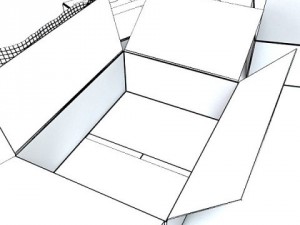 cardboard box with tape  mailing label 3D-Modell