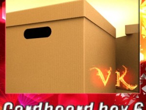 photorealistic cardboard banker box high res Model 3D