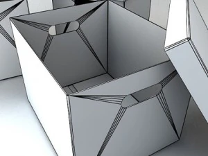 photorealistic cardboard banker box high res 3D Model