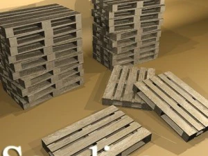 photorealistic wood pallet high res 3D Model