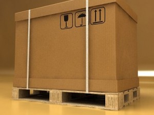 photorealistic cardboard box  pallet high res Modèle 3D
