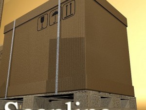 photorealistic cardboard box  pallet high res Modèle 3D