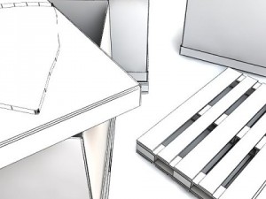 photorealistic cardboard box  pallet high res Modèle 3D