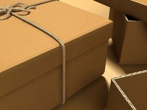 photorealistic cardboard box  rope high res 3D 모델