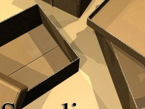 photorealistic cardboard box  rope high res 3D Model