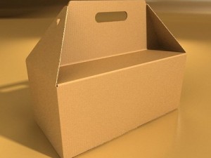 photorealistic cardboard carrier box high res Modelo 3D