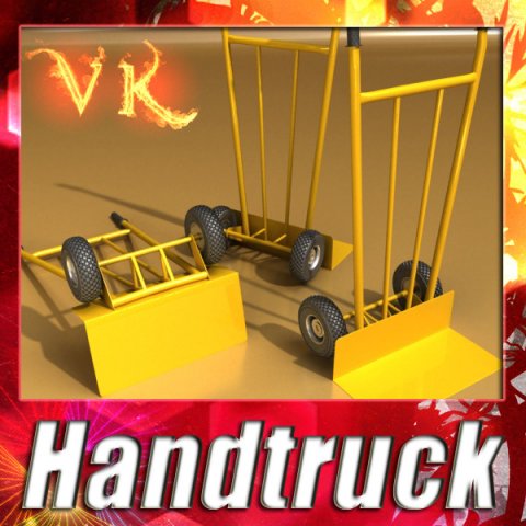 hand truck high res textures 3D Модель .c4d .max .obj .3ds .fbx .stl .blend