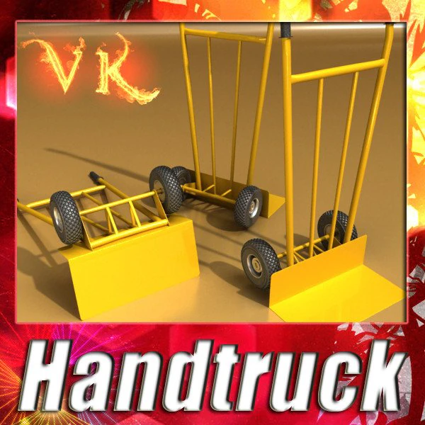 hand truck high res textures 3D Model .c4d .max .obj .3ds .fbx .stl .blend