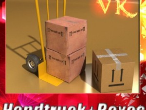 hand truck  cartons high res 3D मॉडल