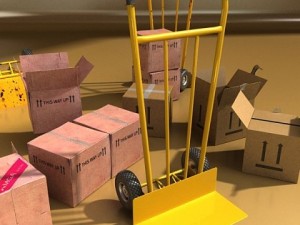 hand truck  cartons high res 3D-Modell