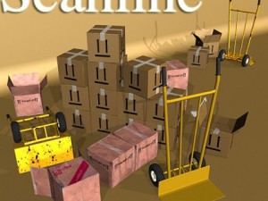 hand truck  cartons high res 3D-Modell
