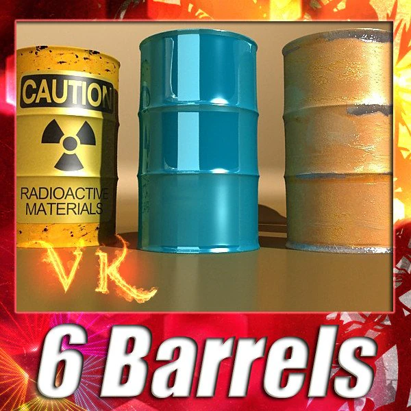 metal drums  pallets bundle high res 3D Model .c4d .max .obj .3ds .fbx .stl .blend 
