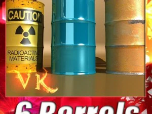 metal drums  pallets bundle high res 3D Model