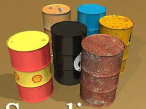 metal drums  pallets bundle high res 3D Model