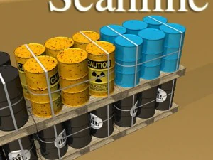 metal drums  pallets bundle high res 3D Model