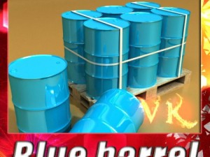 blue barrel pallet high resolution textures 3D Model