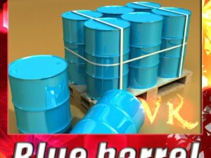 texture ad alta risoluzione per pallet a botte blu Modello 3D