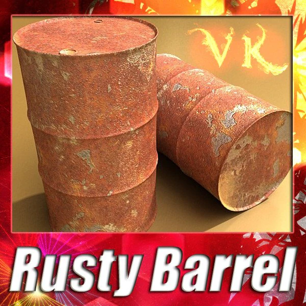rusty barrel pallet high resolution textures 3D Model .c4d .max .obj .3ds .fbx .stl .blend 