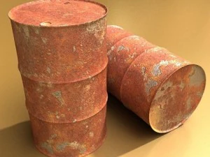 rusty barrel pallet high resolution textures 3D Model