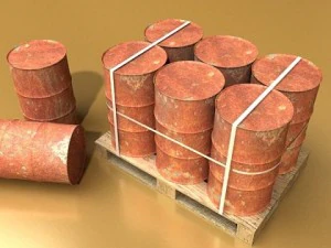 rusty barrel pallet high resolution textures 3D Model