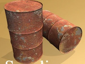 rusty barrel pallet high resolution textures 3D Model