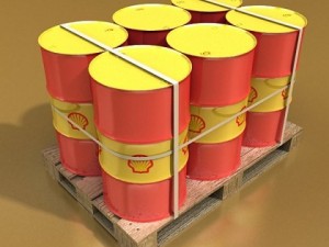 shell oil metal drums  pallet 3D Model