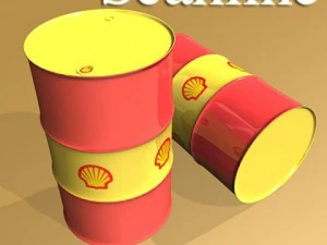 shell oil metal drums  pallet 3D Model