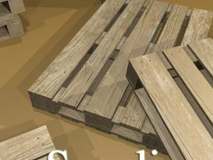shell oil metal drums  pallet 3D Model