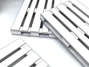shell oil metal drums  pallet 3D Model